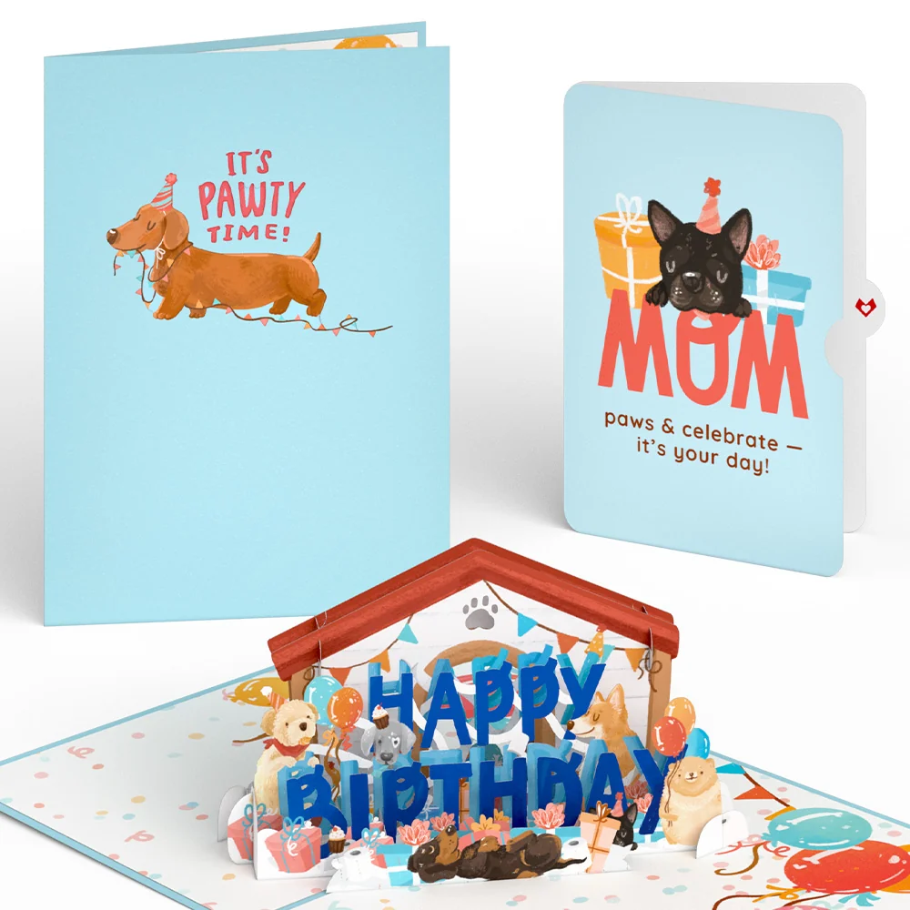 Lovepop Happy Birthday Dogs Pop-Up Card and Sentiment Set for Mom