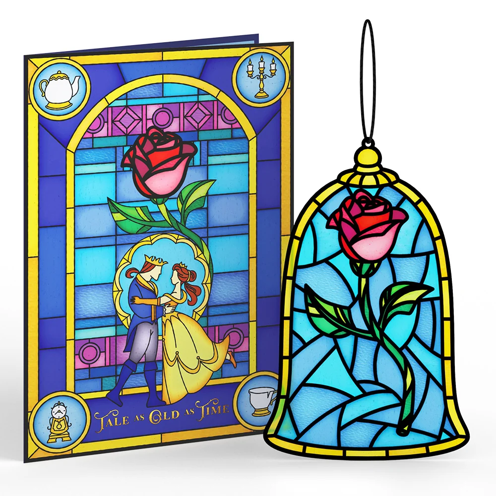 Lovepop Disney’s Beauty and the Beast Suncatcher Card & Flower Buds Bouquet Bundle - Image 3