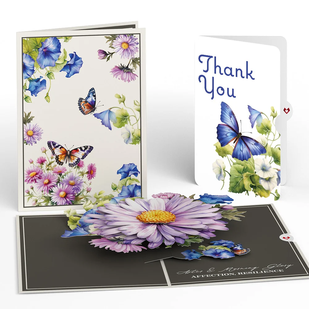 Lovepop Born to Bloom: September Birth Month Flowers Thank You Pop-Up Card and Sentiment Set Cream