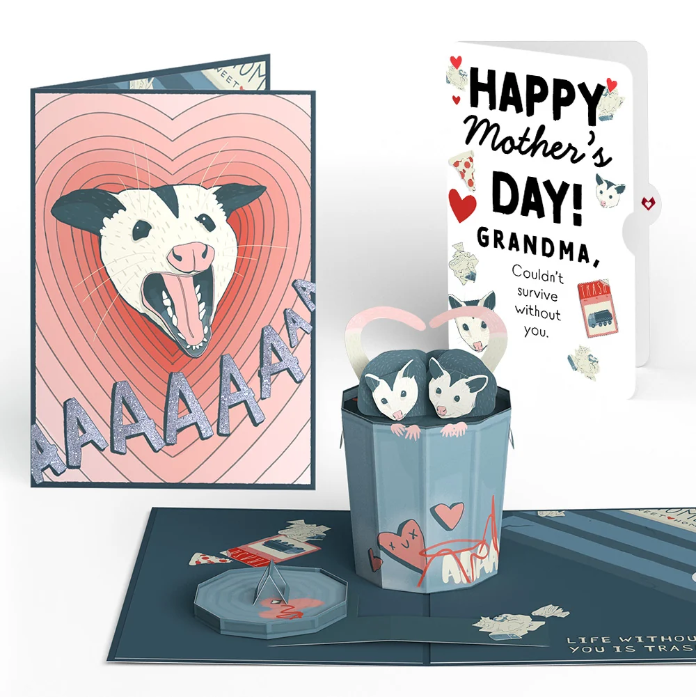 Lovepop Life Without You Is Trash Possums Mother’s Day Pop-Up Card and Sentiment Set for Grandmother