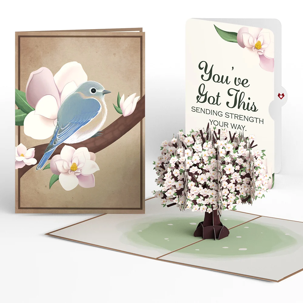 Lovepop Pink Magnolia Tree Encouragement Pop-Up Card and Sentiment Set