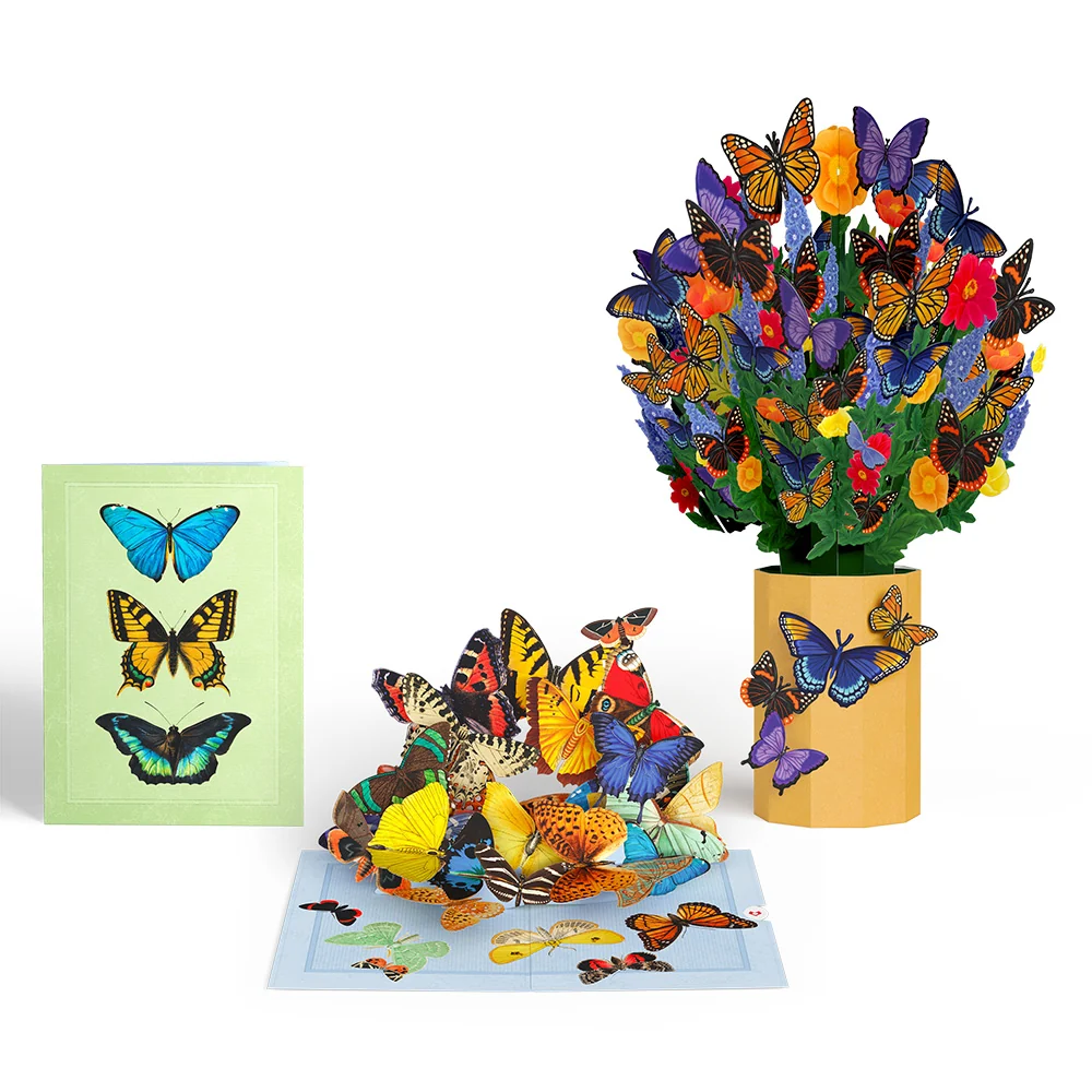 Lovepop Brilliant Butterfly Pop-Up Card and Bouquet Bundle