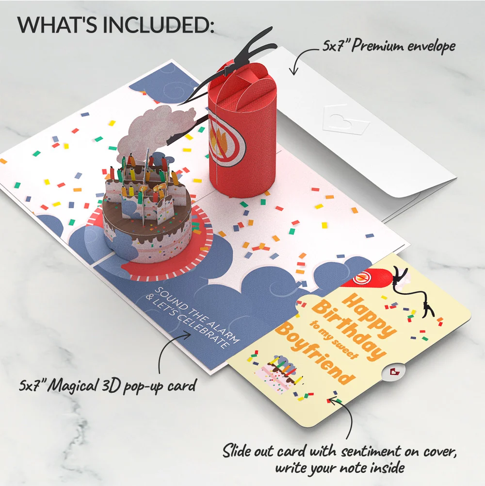 Lovepop Holy Smokes You're Old Birthday Pop-Up Card and Sentiment Set for Boyfriend Candle - Image 2
