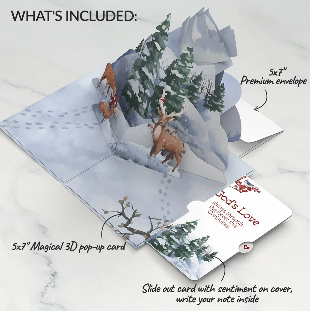 Lovepop Snowfall's Hush Christmas Pop-Up Card and God's Love Sentiment Set - Image 2