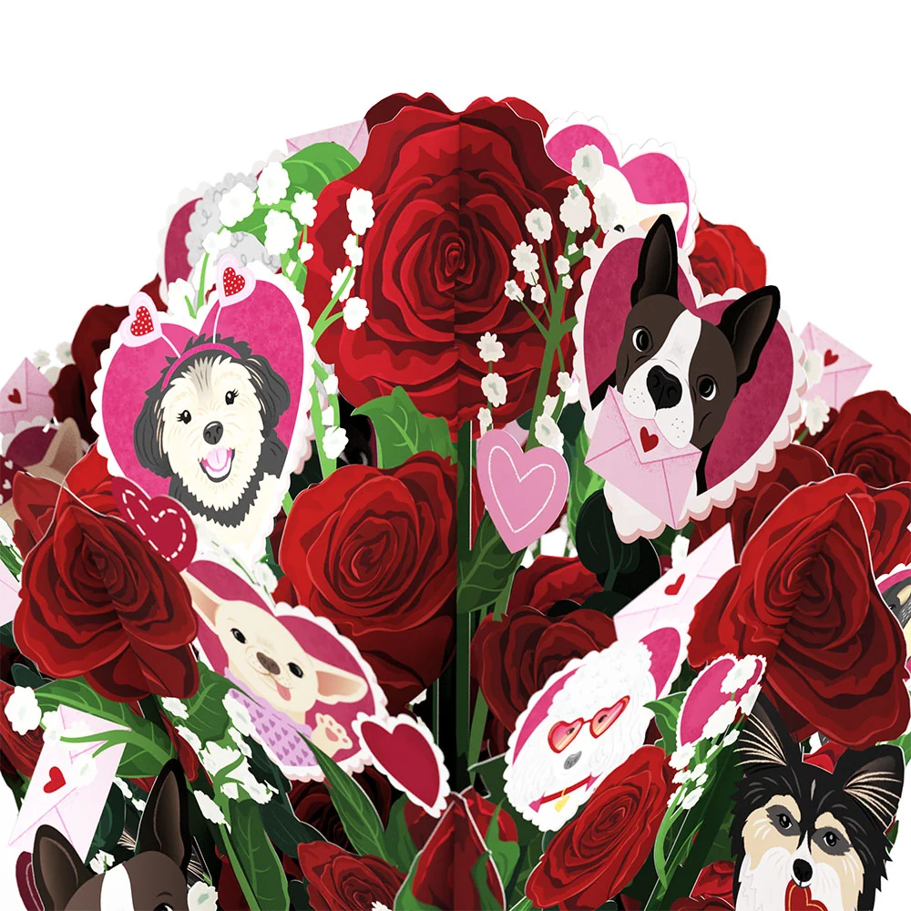 Lovepop I Woof You Dog Valentine Bouquet and Sentiment Set for Girlfriend Vase - Image 3