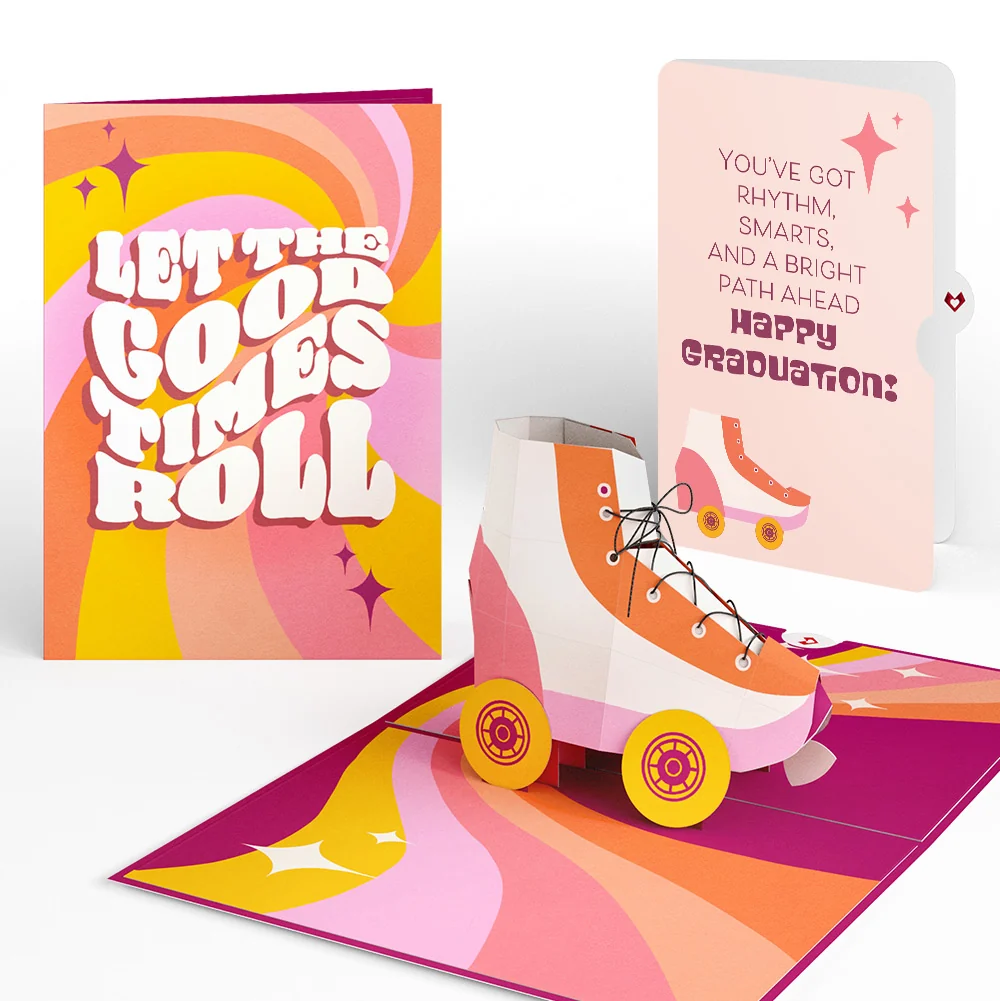 Lovepop Let the Good Times Roll Roller Skate Graduation Pop-Up Card and Sentiment Set