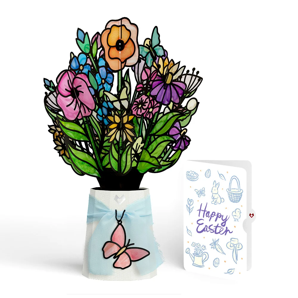 Lovepop Garden Glow Easter Suncatcher Bouquet and Sentiment Set Glass