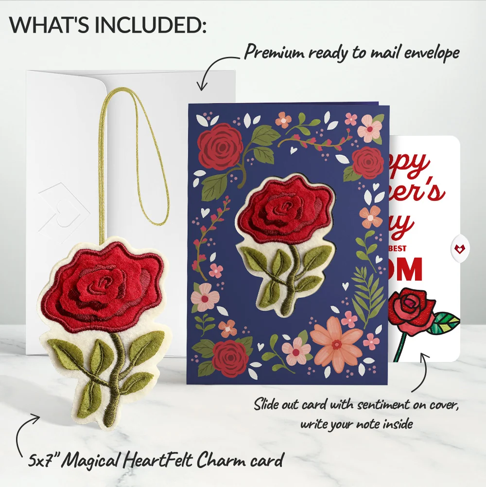 Lovepop Everlasting Rose Mother’s Day HeartFelt Charm Card and Sentiment Set for Mom - Image 2