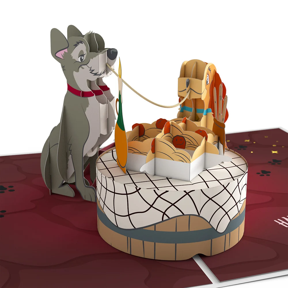 Lovepop Disney’s Lady and the Tramp Pop-Up Card & Flower Buds Bouquet Bundle - Image 3