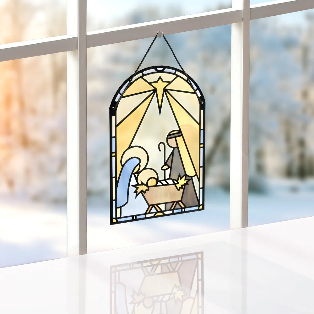 Lovepop All Is Calm Nativity Suncatcher Card