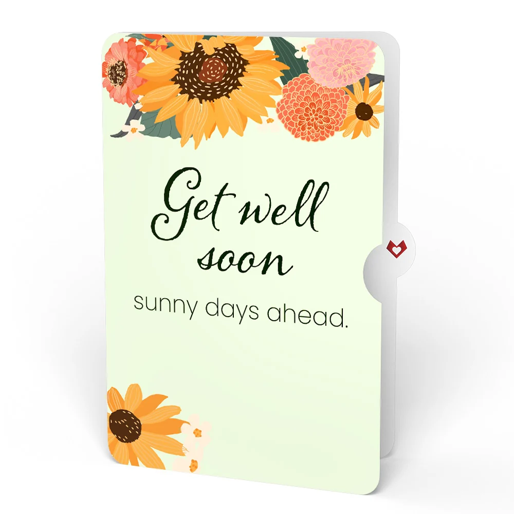 Lovepop Sunflower Blooms Get Well Soon Bouquet and Sentiment Set Vase - Image 4
