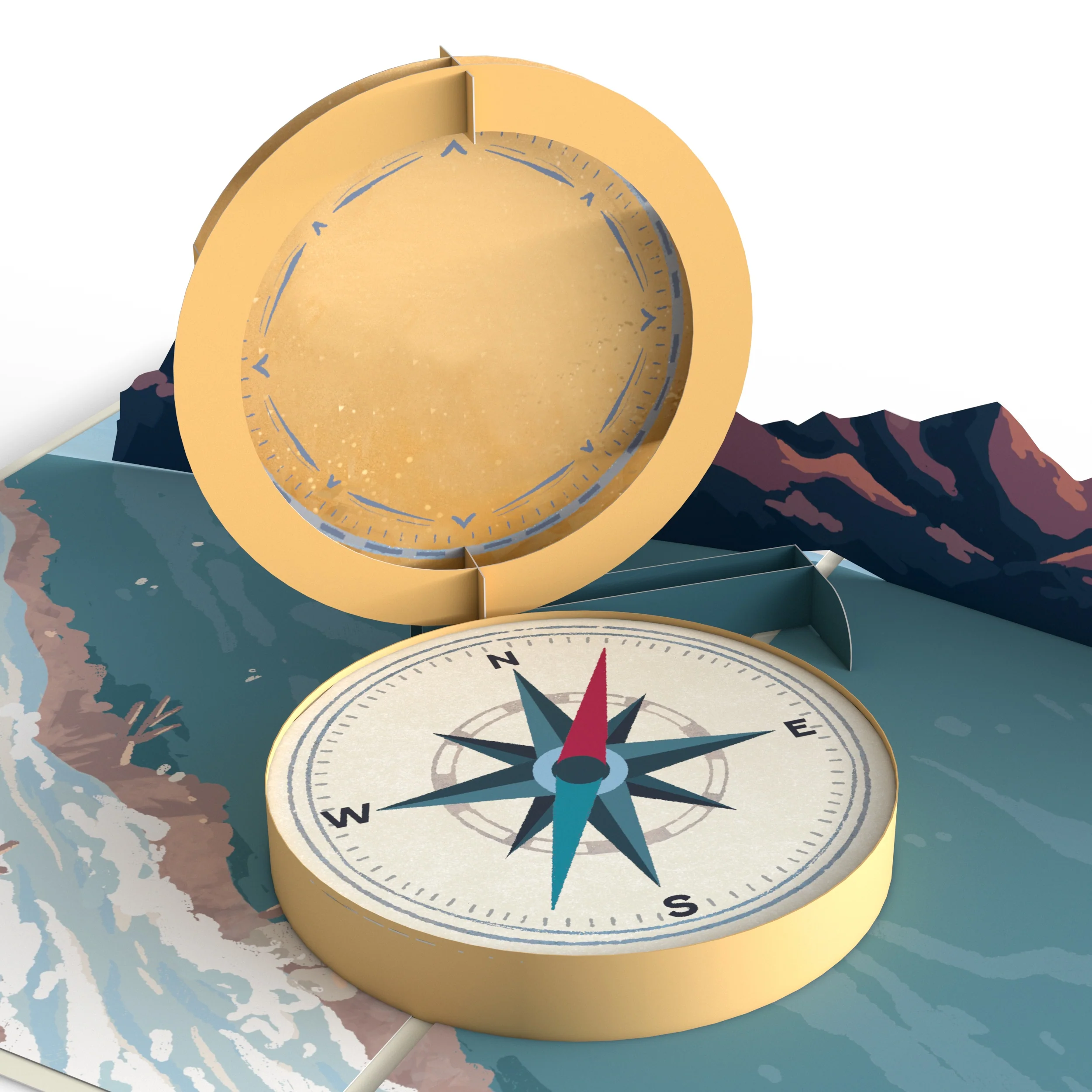 Lovepop Classic Compass Pop-Up Card and Welcome Aboard Sentiment Set - Image 3