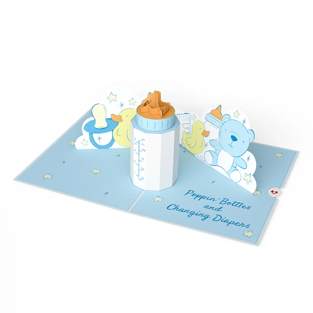 Lovepop Poppin' Bottles and Changing Diapers New Baby Pop-Up Card - Image 3
