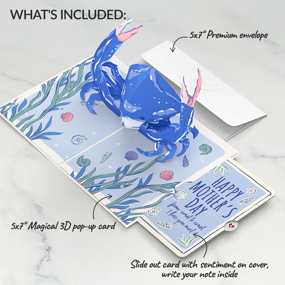 Lovepop Blue Crab Mother’s Day Pop-Up Card and Sentiment Set - Image 2