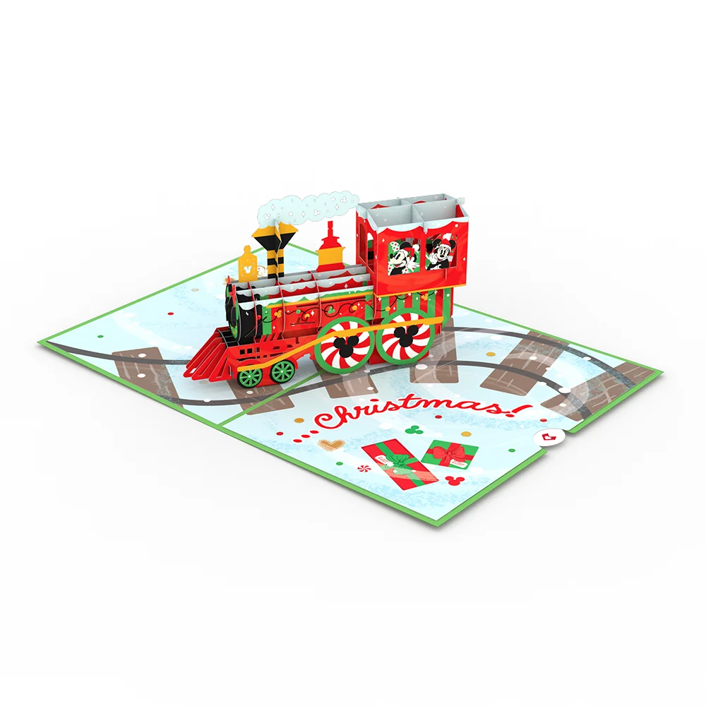 Lovepop Disney's Mickey & Minnie Mouse Christmas Train Pop-Up Card - Image 3