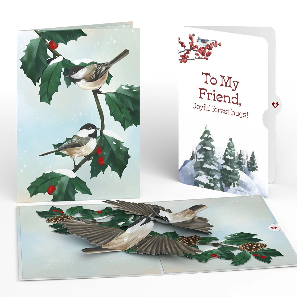 Lovepop Winter Chickadees Pop-Up Card and Sentiment Set for Friend