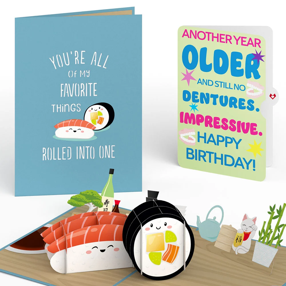Lovepop Sushi Birthday Pop-Up Card and Sentiment Set Platter