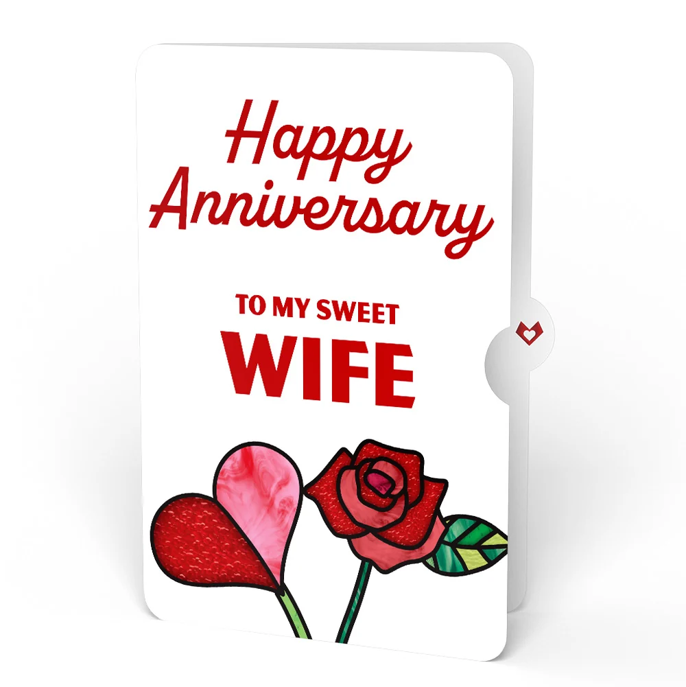 Lovepop Everlasting Rose Anniversary HeartFelt Charm Card and Sentiment Set for Wife - Image 4