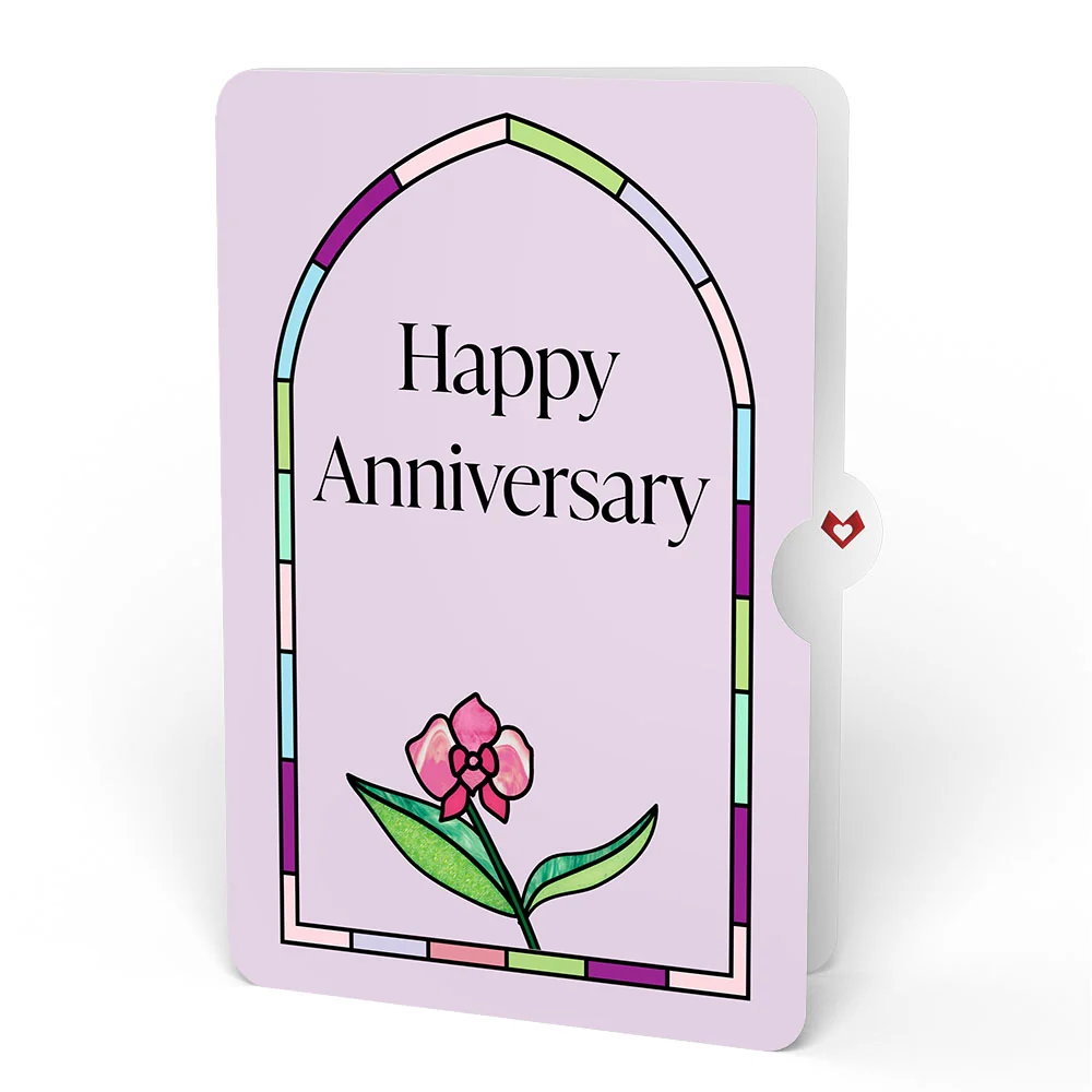 Lovepop Orchid Gleam Anniversary Suncatcher Bouquet and Sentiment Set Glass - Image 4