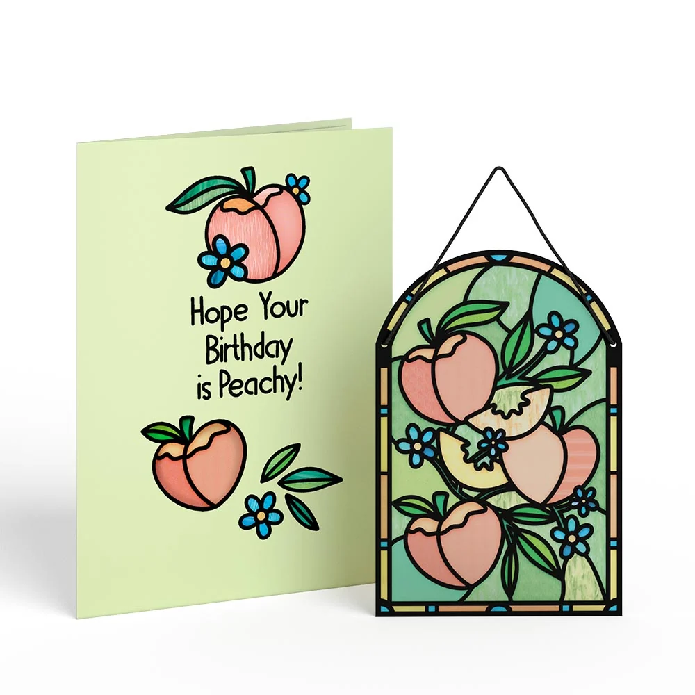 Lovepop Peachy Birthday Peaches Suncatcher Card - Image 2