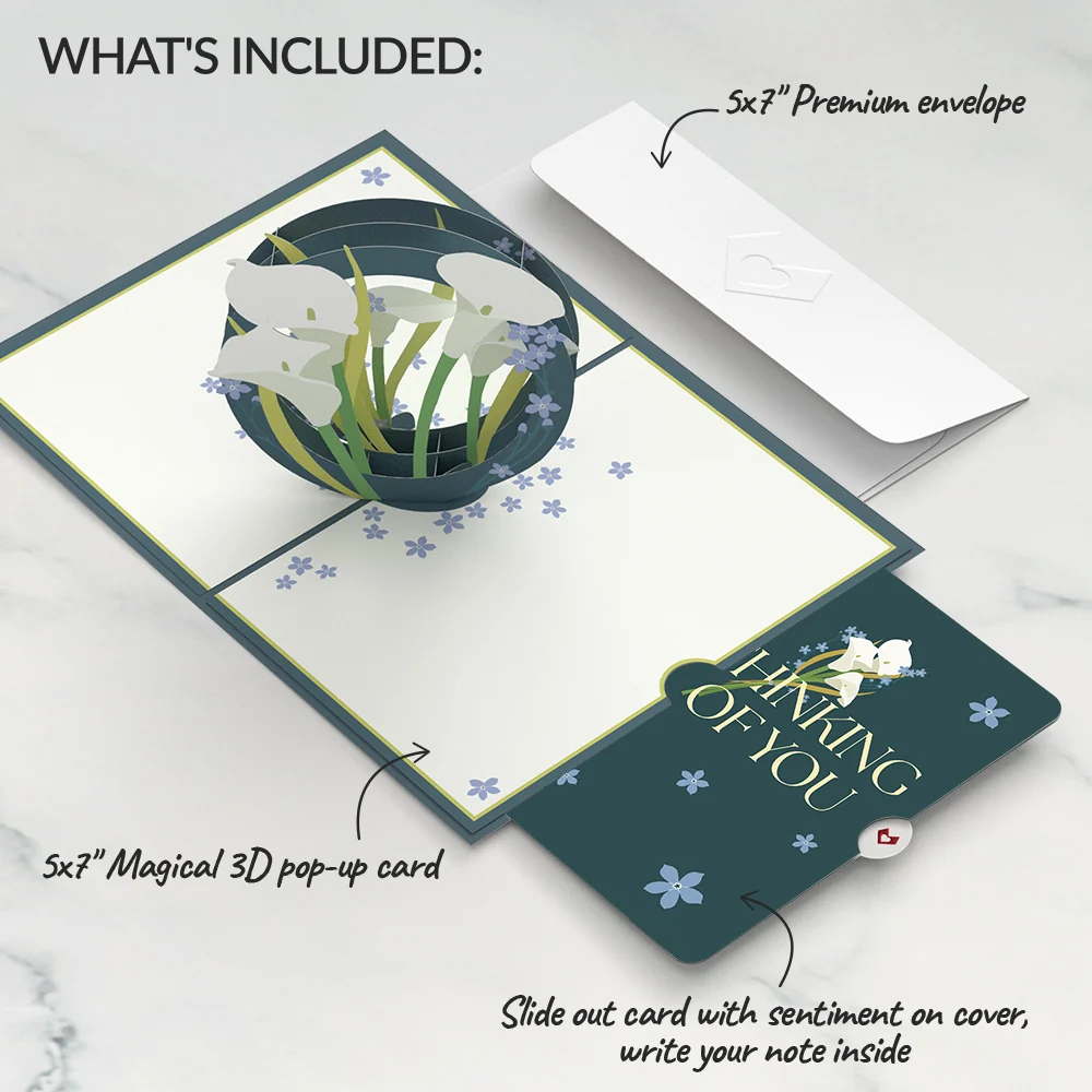 Lovepop Calla Lily Thinking of You Pop-Up Card and Sentiment Set Vase - Image 2
