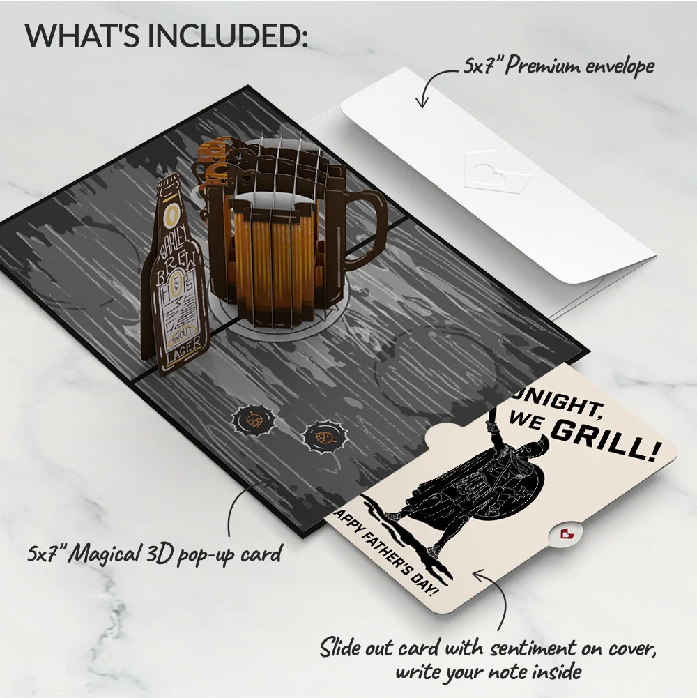 Lovepop Beer Father's Day Pop-Up Card and Spartan Grilling Sentiment Set Mug - Image 2