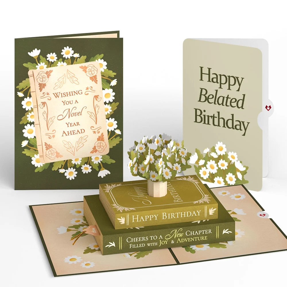 Lovepop Cheers to a New Chapter Belated Birthday Pop-Up Card and Sentiment Set Cream