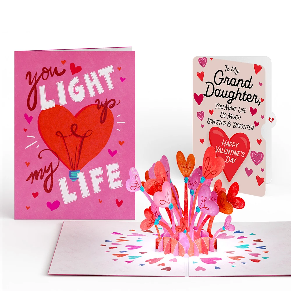 Lovepop You Light Up My Life Valentine Light-Up Pop-Up Card and Sentiment Set for Granddaughter