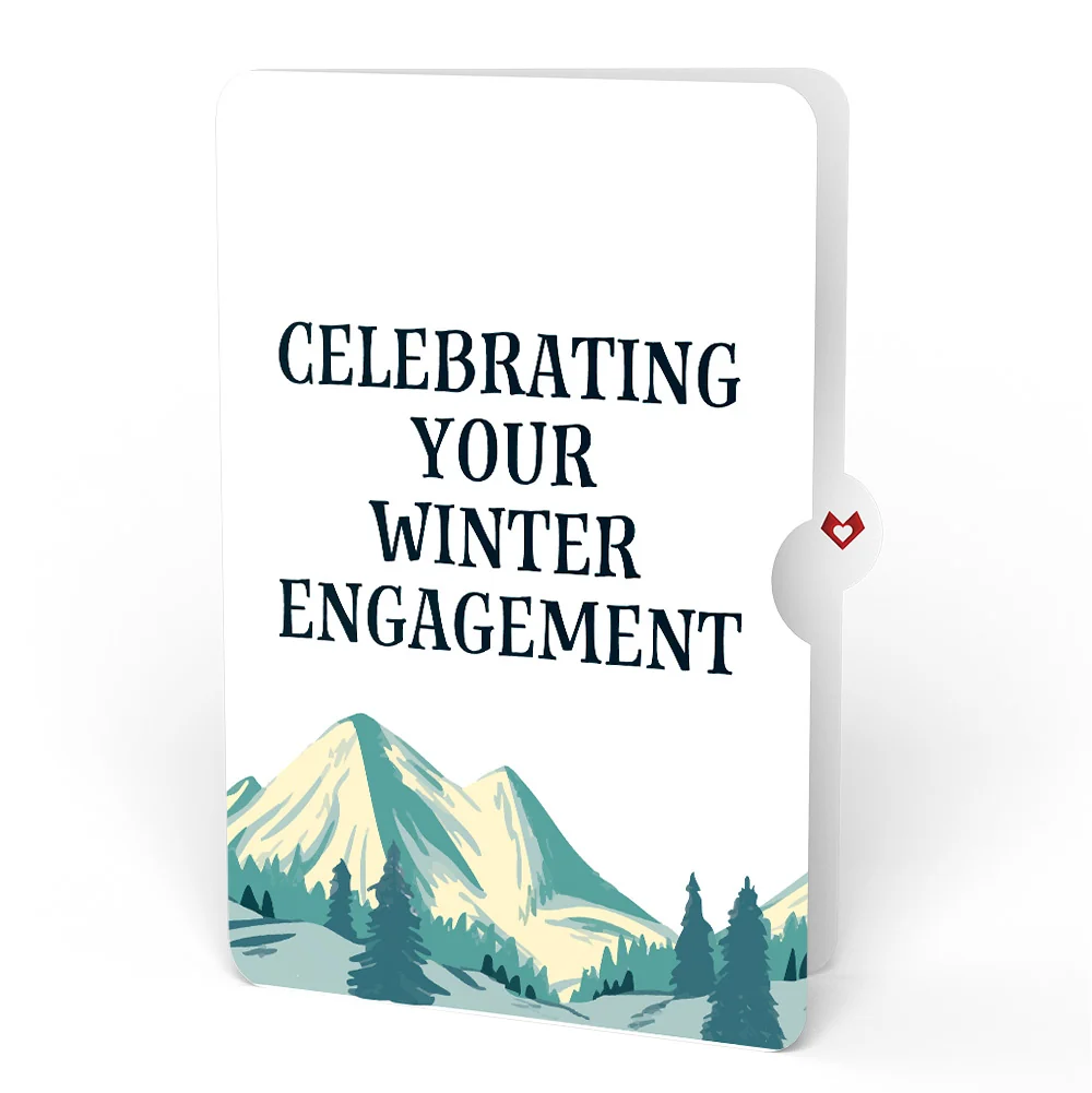 Lovepop Mountain Ski Adventure Engagement Pop-Up Card and Sentiment Set Cream - Image 4