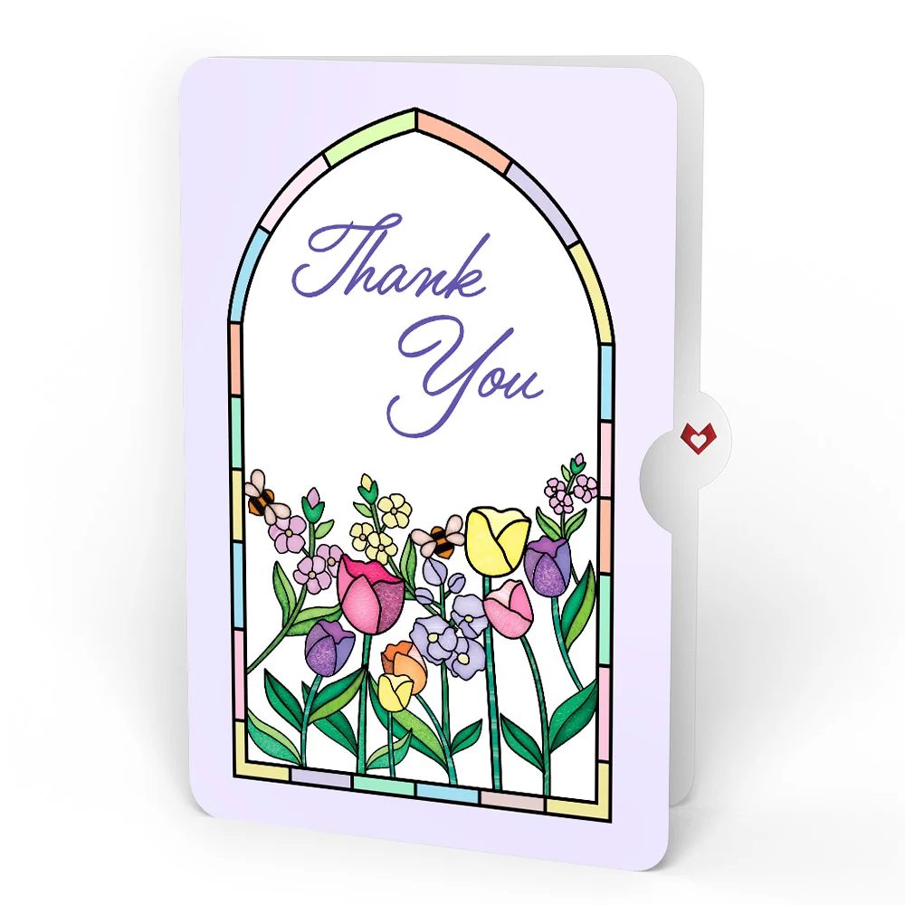 Lovepop Vibrant Tulip Thank You Suncatcher Bouquet and Sentiment Set Glass - Image 4