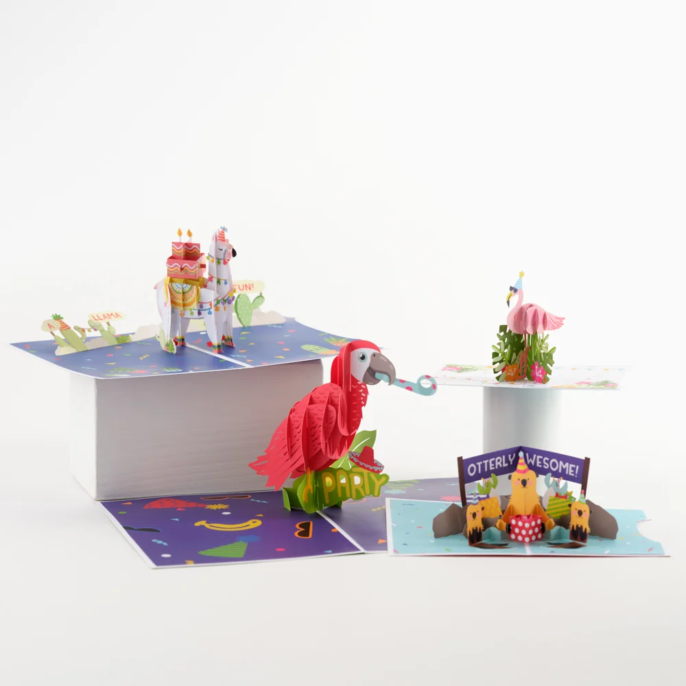 Lovepop Birthday Party Animals 4-in-1 Nesting Card - Image 2