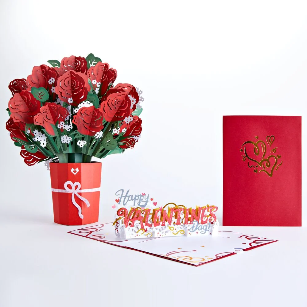 Lovepop Red Rose Valentine’s Day Bundle Vase