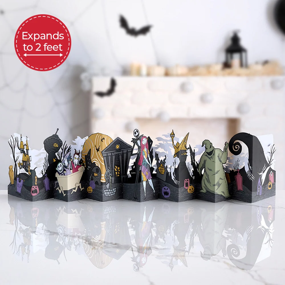 Lovepop Disney Tim Burton’s The Nightmare Before Christmas Halloween Town Loooooong Card (Expands to 2 feet)