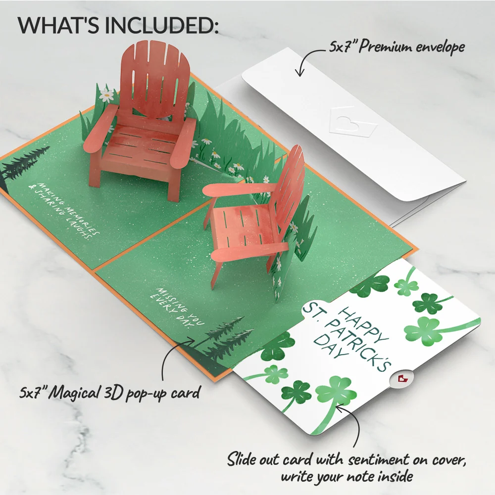 Lovepop Wishing We Were Together St. Patrick’s Day Pop-Up Card and Sentiment Set Chair - Image 2