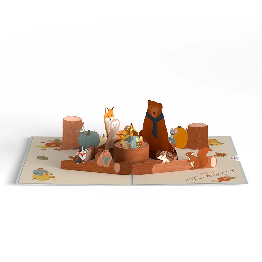 Lovepop Woodland Harvest Thanksgiving Animals Pop-Up Card - Image 4