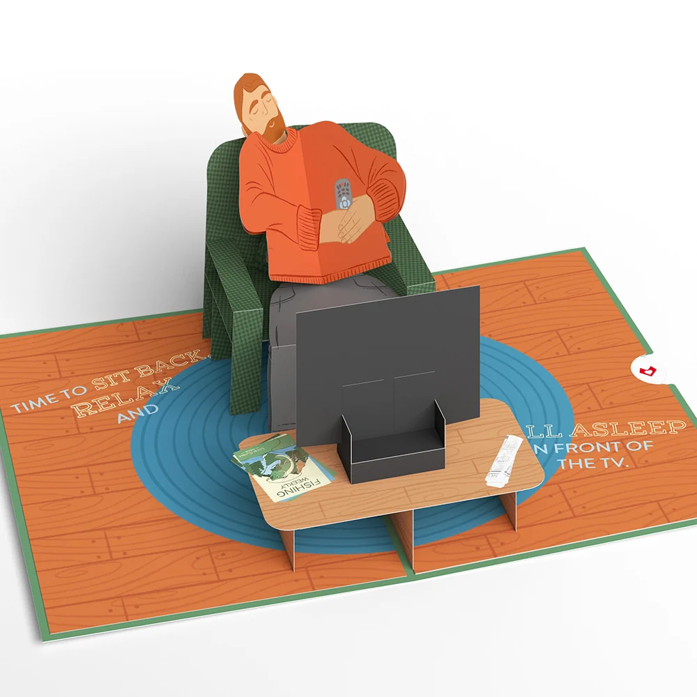 Lovepop Sit Back & Relax Father's Day Pop-Up Card and Skip the Open Sentiment Set Coffee - Image 3