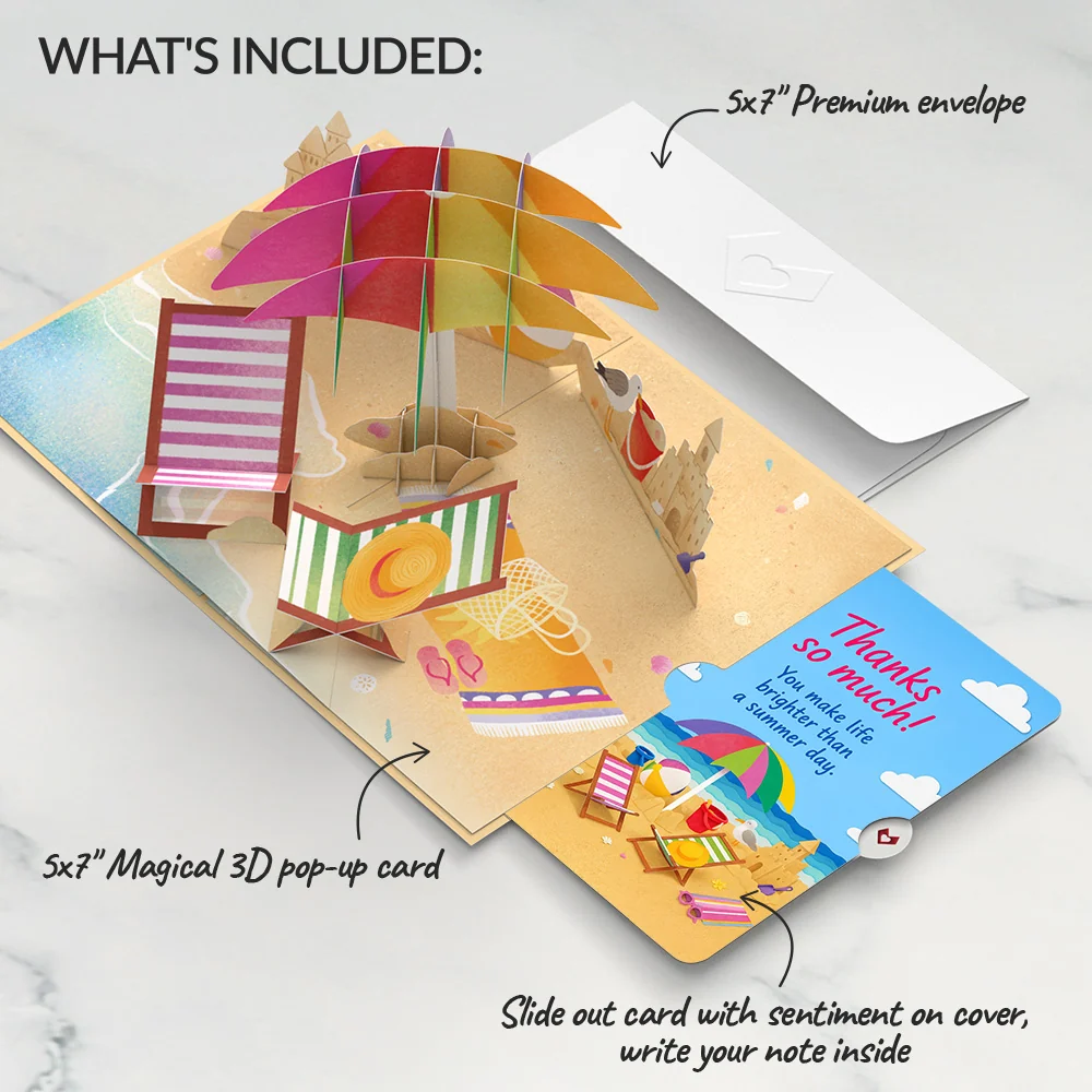 Lovepop Perfect Beach Day Thank You Pop-Up Card and Sentiment Set Chair - Image 2