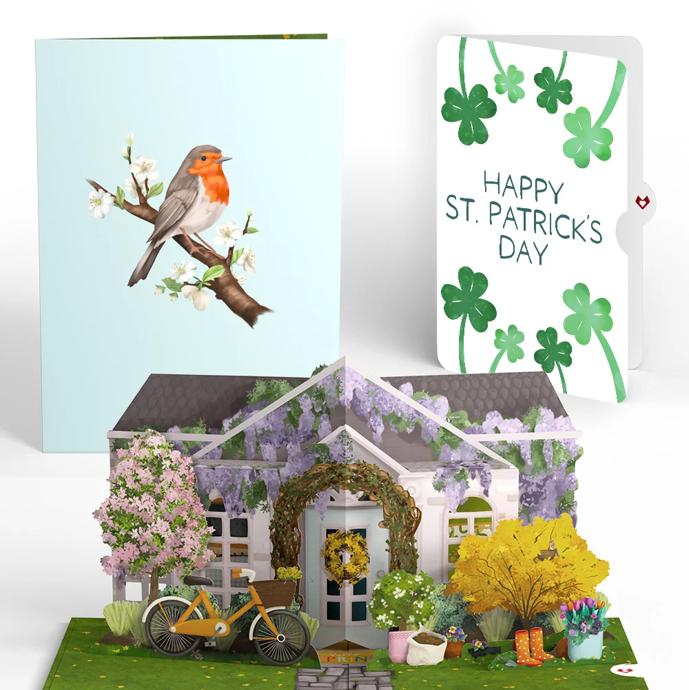 Lovepop Spring Welcome St. Patrick’s Day Pop-Up Card and Sentiment Set Bicycle