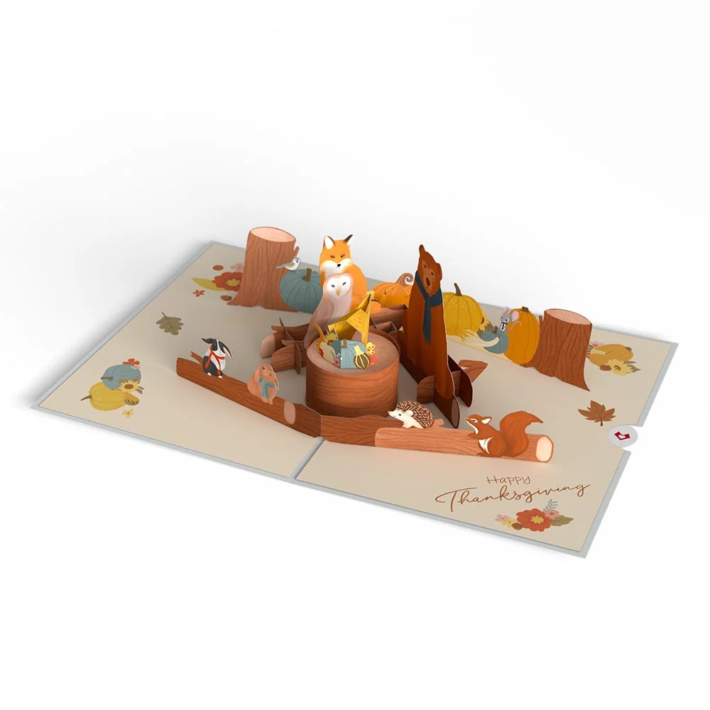 Lovepop Woodland Harvest Thanksgiving Animals Pop-Up Card - Image 6