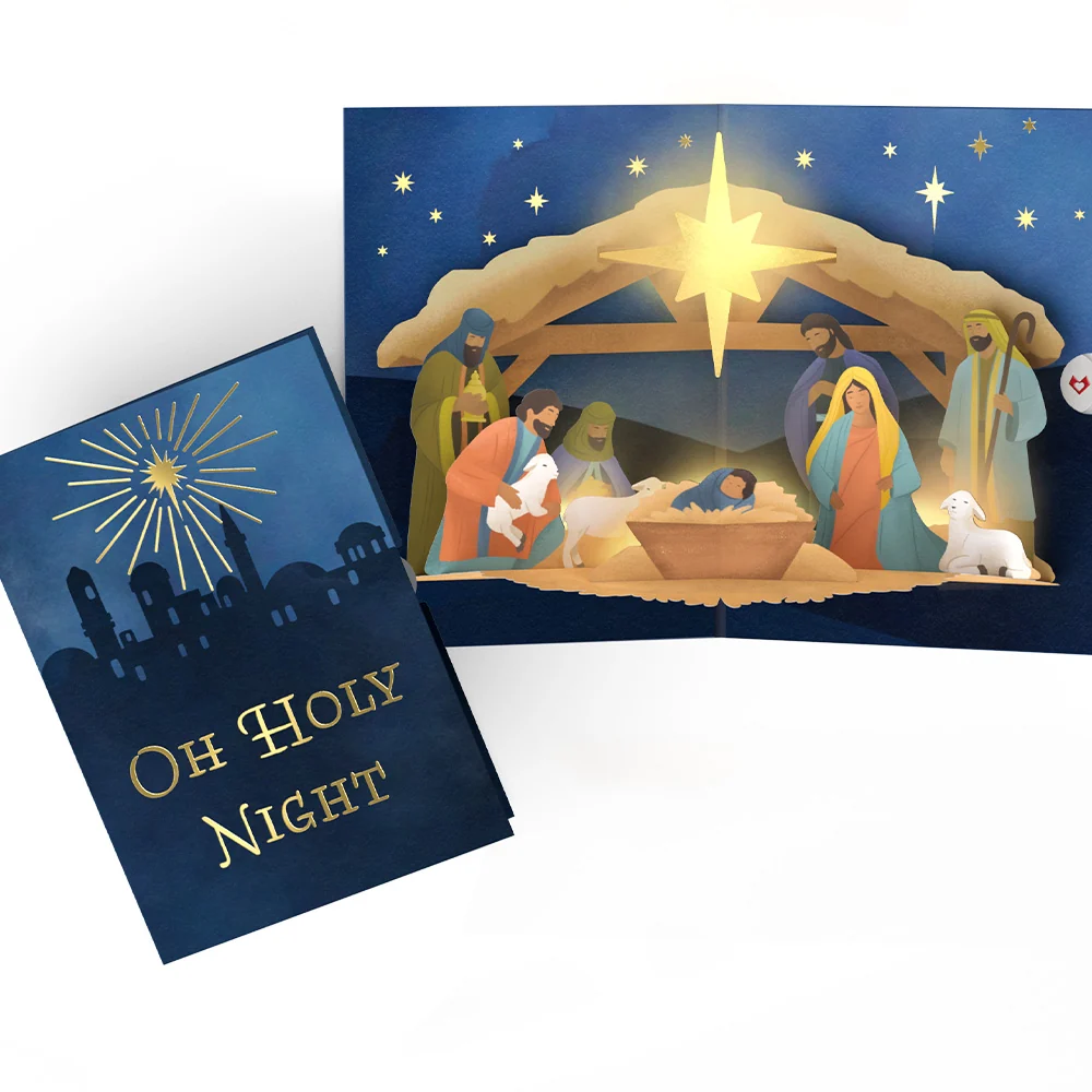 Lovepop Oh Holy Night Nativity Light-Up Pop-Up Card - Image 3