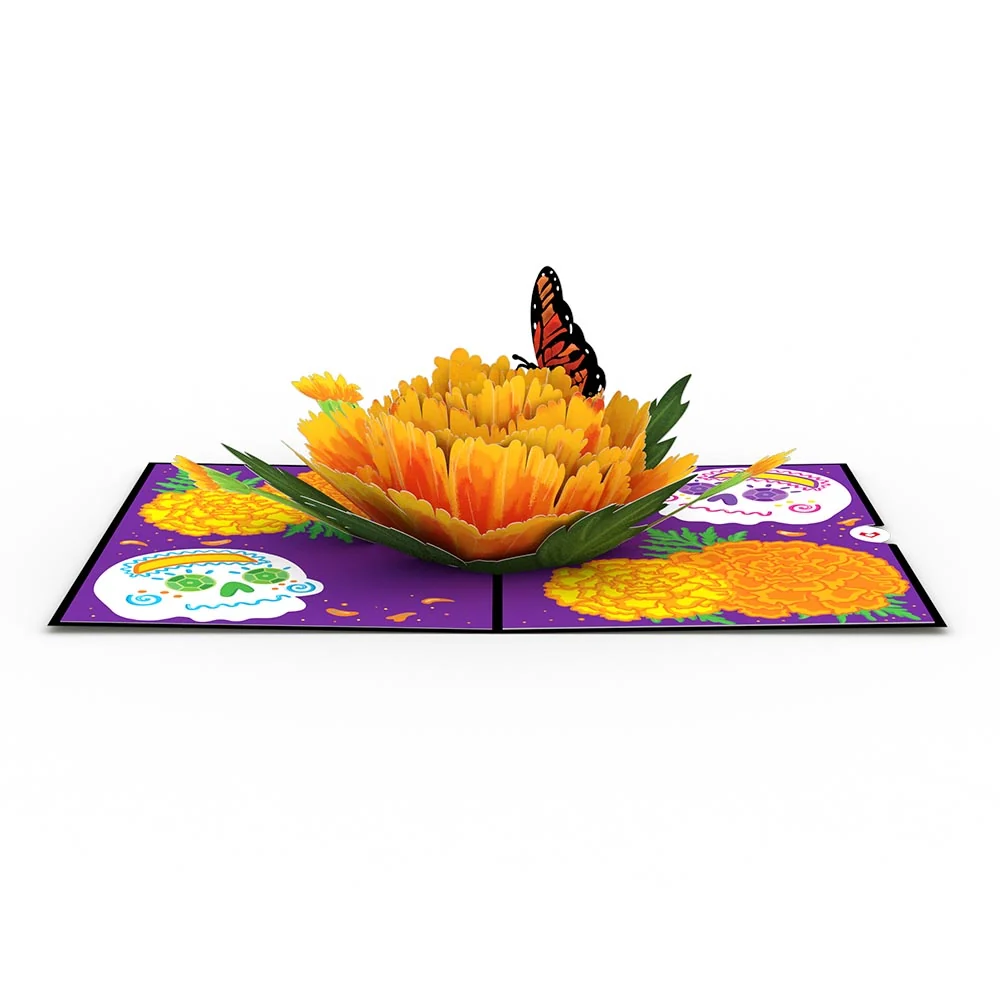 Lovepop Día de los Muertos Marigold Pop-Up Card - Image 3