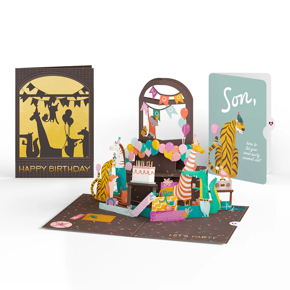 Lovepop Party Animals Birthday Pop-Up Card and Sentiment Set for Son