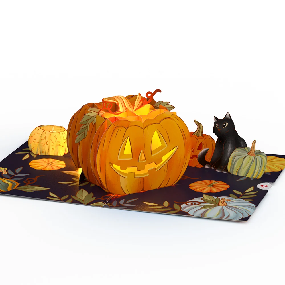 Lovepop Happy Halloween Pumpkin Light-Up Pop-Up Card - Image 4