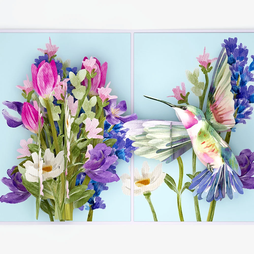 Lovepop Love in Bloom Hummingbird Pop-Up Card and Spanish Get Well Sentiment Set - Image 3