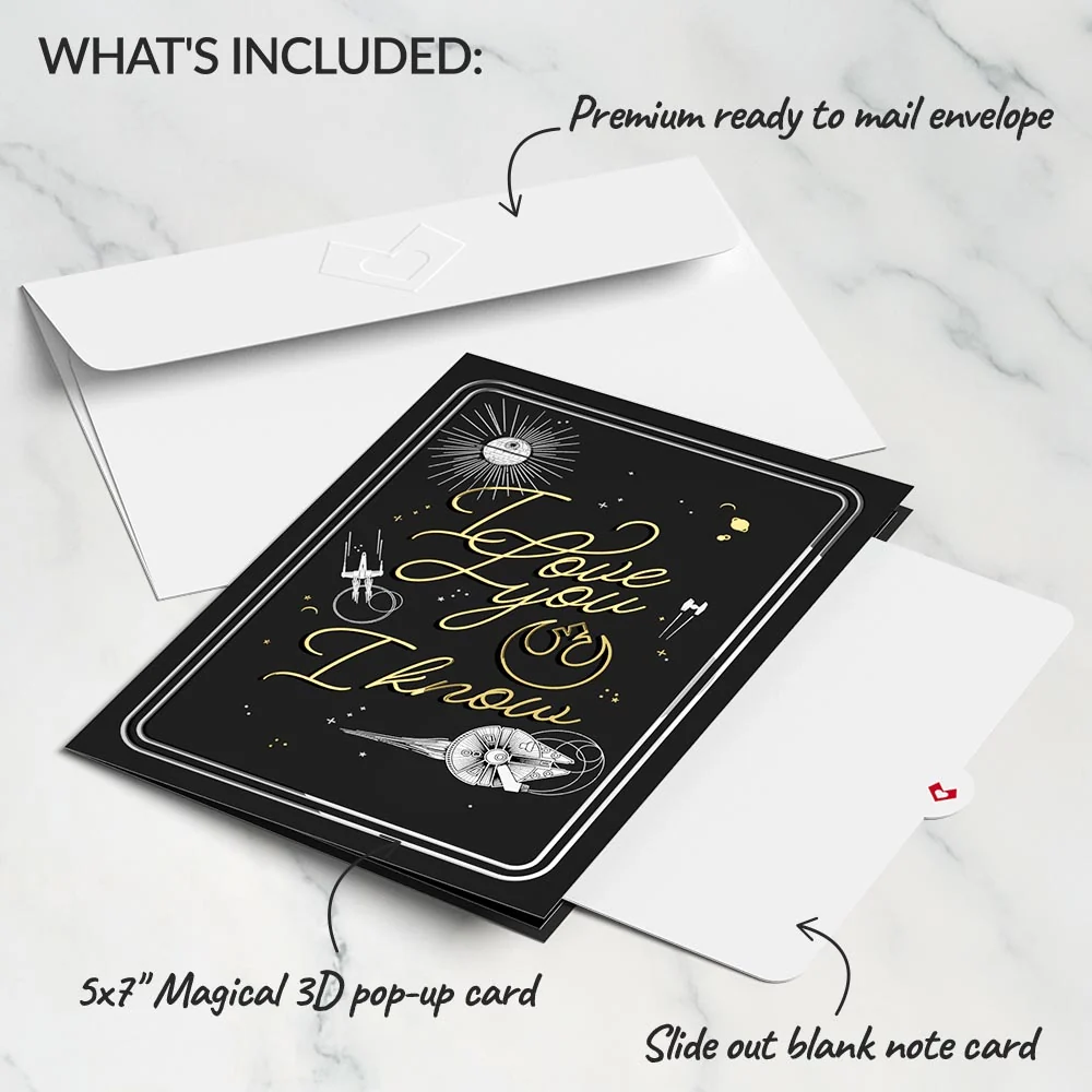 Lovepop Star Wars Han Solo & Leia Love Pop-Up Card - Image 5