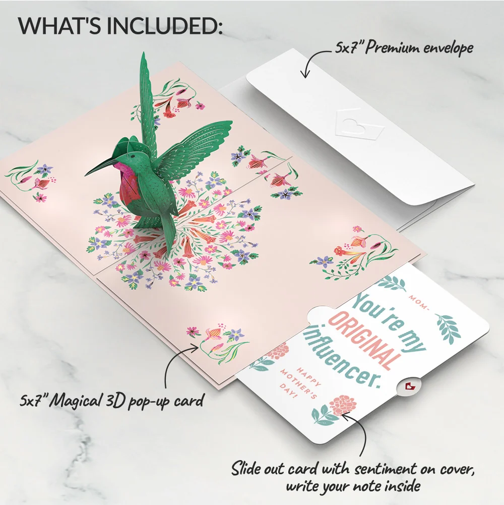 Lovepop Sweetest Hummingbird Mother’s Day Pop-Up Card and Original Bloom Tribute Sentiment Set for Mom - Image 2