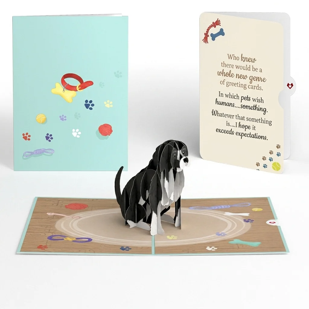 Lovepop Playful Dog Birthday Pop-Up Card and Pets Wish Humans Sentiment Set Toy
