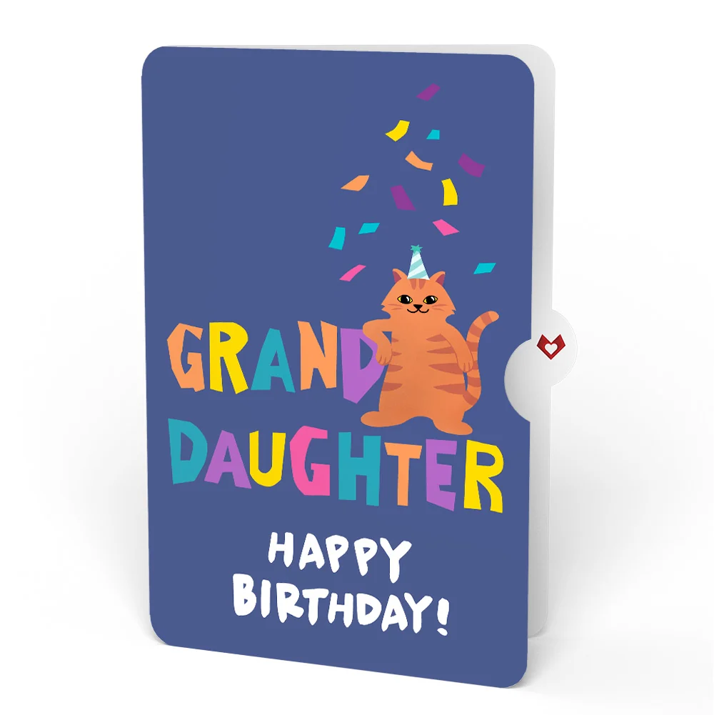 Lovepop Happy Birthday Cats Pop-Up Card and Sentiment Set for Granddaughter - Image 4