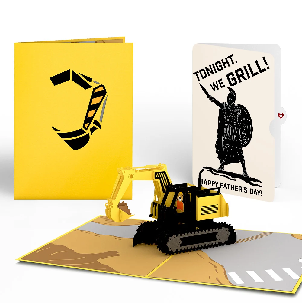 Lovepop Excavator Father's Day Pop-Up Card and Spartan Grilling Sentiment Set