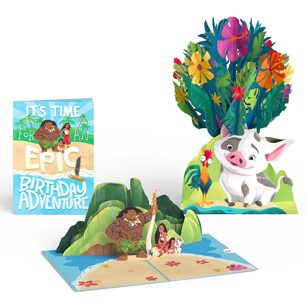 Lovepop Disney’s Moana 2 Epic Birthday Pop-Up Card & Flower Buds Bouquet Bundle
